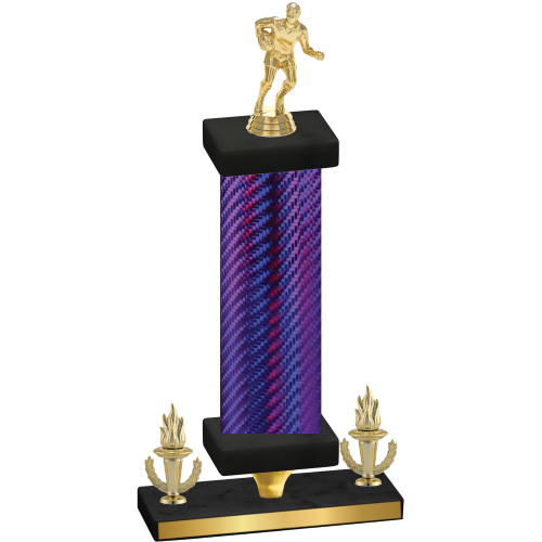 Premium Single Purple Carbon Fiber Victory Rugby Trophy