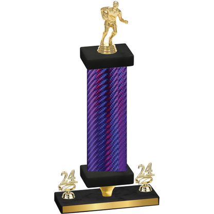 Premium Single Purple Carbon Fiber Year Rugby Trophy