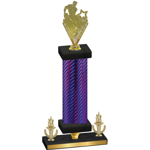 Premium Single Purple Carbon Fiber Victory Rugby Trophy