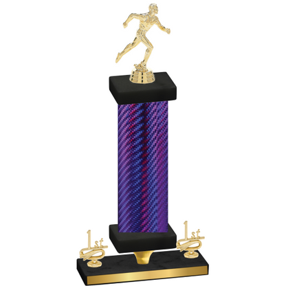 Premium Single Purple Carbon Fiber First Place Running Trophy