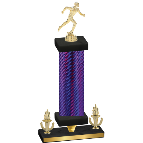 Premium Single Purple Carbon Fiber Victory Running Trophy