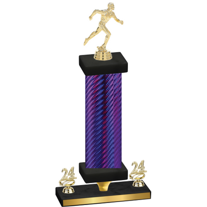 Premium Single Purple Carbon Fiber Year Running Trophy