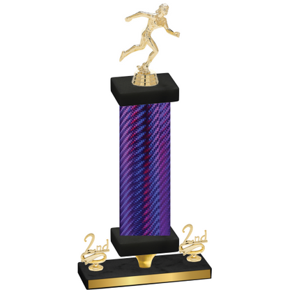 Premium Single Purple Carbon Fiber Second Place Running Trophy