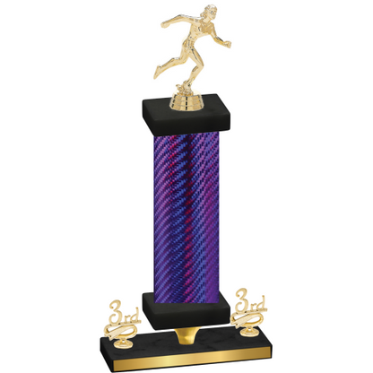 Premium Single Purple Carbon Fiber Third Place Running Trophy