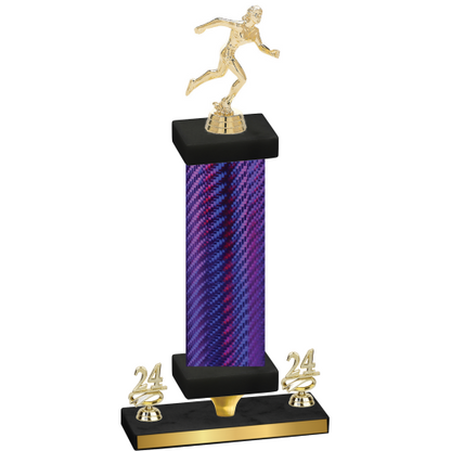 Premium Single Purple Carbon Fiber Year Running Trophy