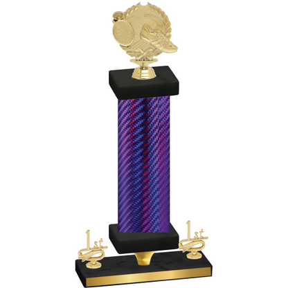 Premium Single Purple Carbon Fiber First Place Running Trophy