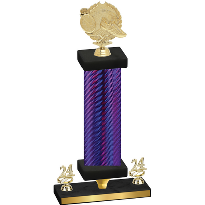 Premium Single Purple Carbon Fiber Year Running Trophy