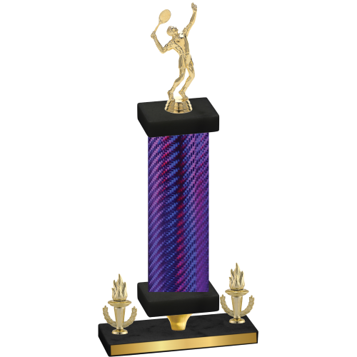 Premium Single Purple Carbon Fiber Victory Tennis Trophy