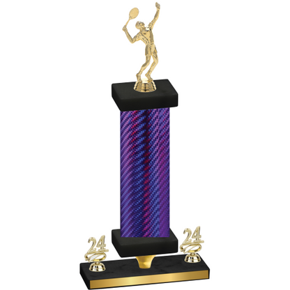 Premium Single Purple Carbon Fiber Year Tennis Trophy