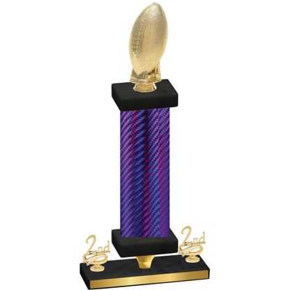 Premium Single Purple Carbon Fiber Second Place Football Trophy