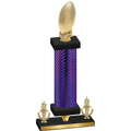 Premium Single Purple Carbon Fiber Victory Football Trophy