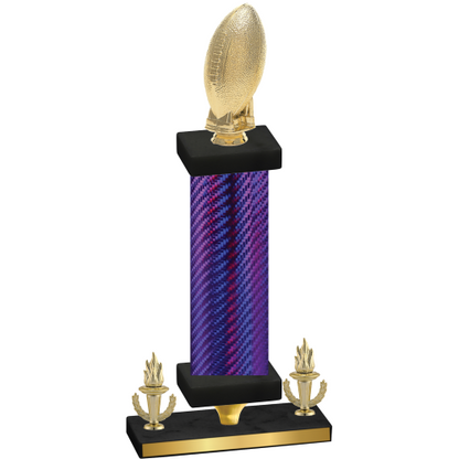 Premium Single Purple Carbon Fiber Victory Football Trophy