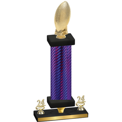 Premium Single Purple Carbon Fiber Year Football Trophy