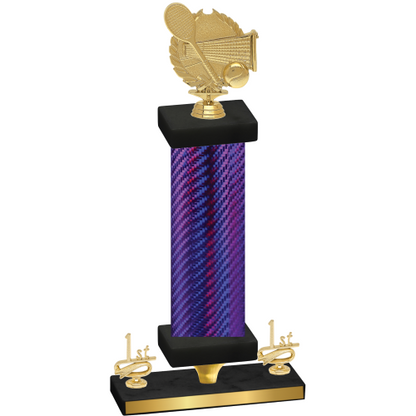 Premium Single Purple Carbon Fiber First Place Tennis Trophy