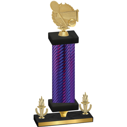 Premium Single Purple Carbon Fiber Victory Tennis Trophy