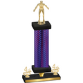 Premium Single Purple Carbon Fiber Fourth Place Wrestling Trophy
