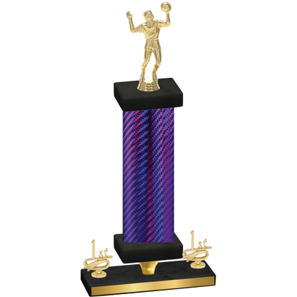 Premium Single Purple Carbon Fiber First Place Volleyball Trophy