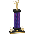 Premium Single Purple Carbon Fiber Second Place Volleyball Trophy