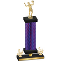 Premium Single Purple Carbon Fiber Third Place Volleyball Trophy