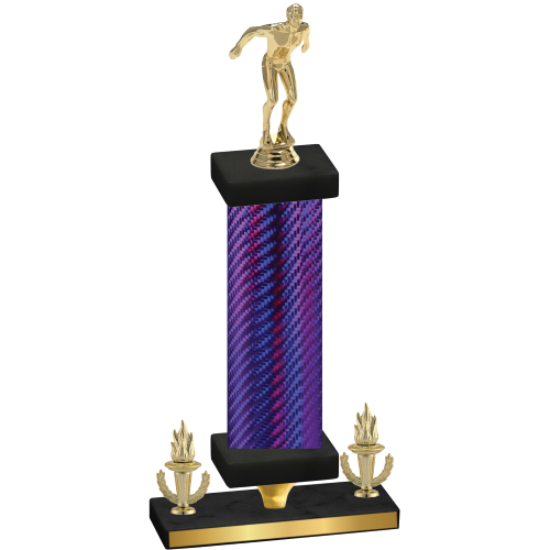 Premium Single Purple Carbon Fiber Victory Swimming Trophy