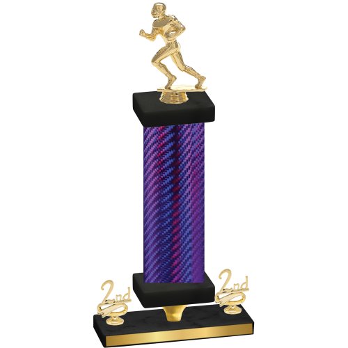 Premium Single Purple Carbon Fiber Second Place Football Trophy