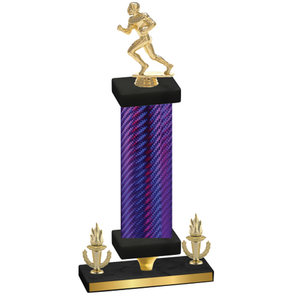 Premium Single Purple Carbon Fiber Victory Football Trophy