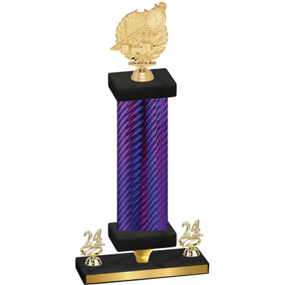 Premium Single Purple Carbon Fiber Year Swimming Trophy