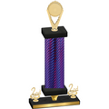 Premium Single Purple Carbon Fiber Second Place Insert Trophy