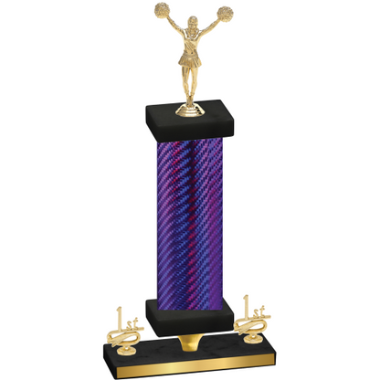 Premium Single Purple Carbon Fiber First Place Cheerleading Trophy