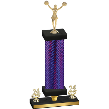 Premium Single Purple Carbon Fiber Year Cheerleading Trophy