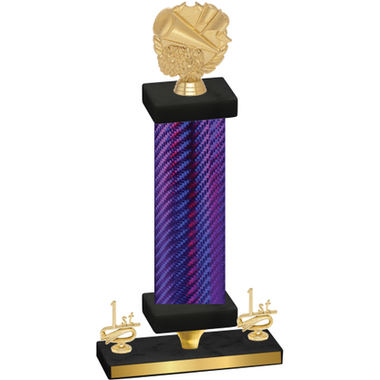 Premium Single Purple Carbon Fiber First Place Cheerleading Trophy