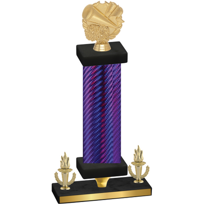 Premium Single Purple Carbon Fiber Victory Cheerleading Trophy