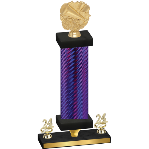 Premium Single Purple Carbon Fiber Year Cheerleading Trophy