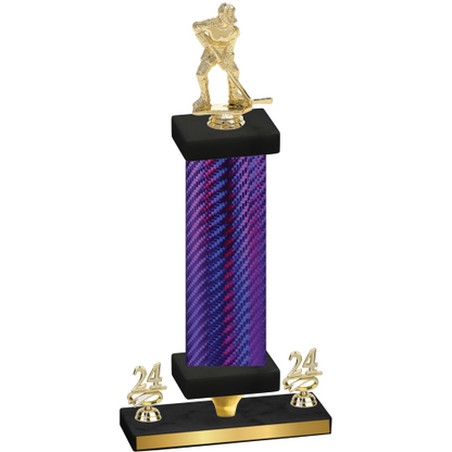 Premium Single Purple Carbon Fiber Year Hockey Trophy