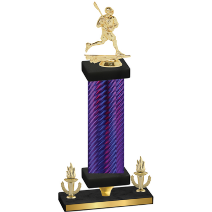 Premium Single Purple Carbon Fiber Victory Lacrosse Trophy