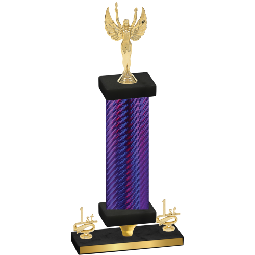 Premium Single Purple Carbon Fiber First Place Victory Trophy