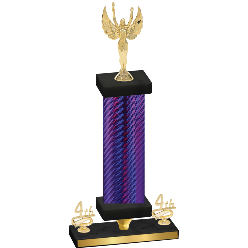 Premium Single Purple Carbon Fiber Fourth Place Victory Trophy