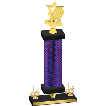 Premium Single Purple Carbon Fiber First Place Pickleball Trophy