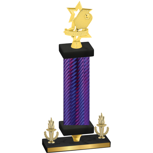 Premium Single Purple Carbon Fiber Victory Pickleball Trophy