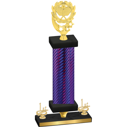 Premium Single Purple Carbon Fiber First Place Pickleball Trophy