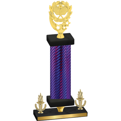 Premium Single Purple Carbon Fiber Victory Pickleball Trophy