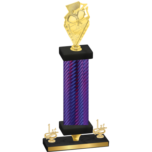 Premium Single Purple Carbon Fiber First Place Pickleball Trophy