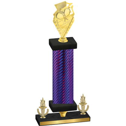 Premium Single Purple Carbon Fiber Victory Pickleball Trophy