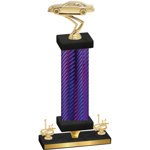 Premium Single Purple Carbon Fiber First Place Cars Trophy