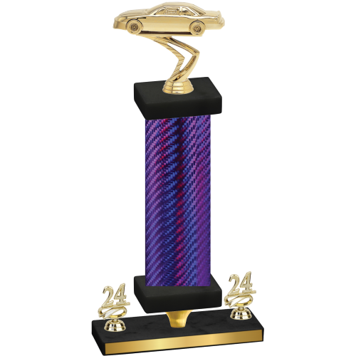 Premium Single Purple Carbon Fiber Year Cars Trophy