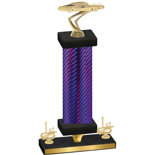 Premium Single Purple Carbon Fiber First Place Cars Trophy