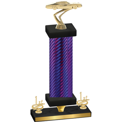 Premium Single Purple Carbon Fiber First Place Cars Trophy