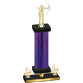Premium Single Purple Carbon Fiber Fourth Place Archery Trophy
