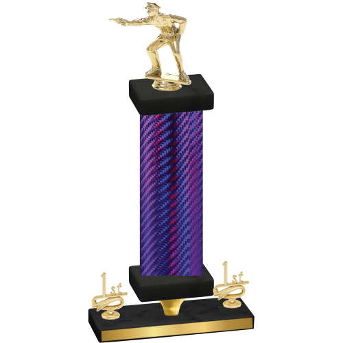 Premium Single Purple Carbon Fiber First Place Shooter Trophy