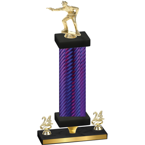 Premium Single Purple Carbon Fiber Year Shooter Trophy